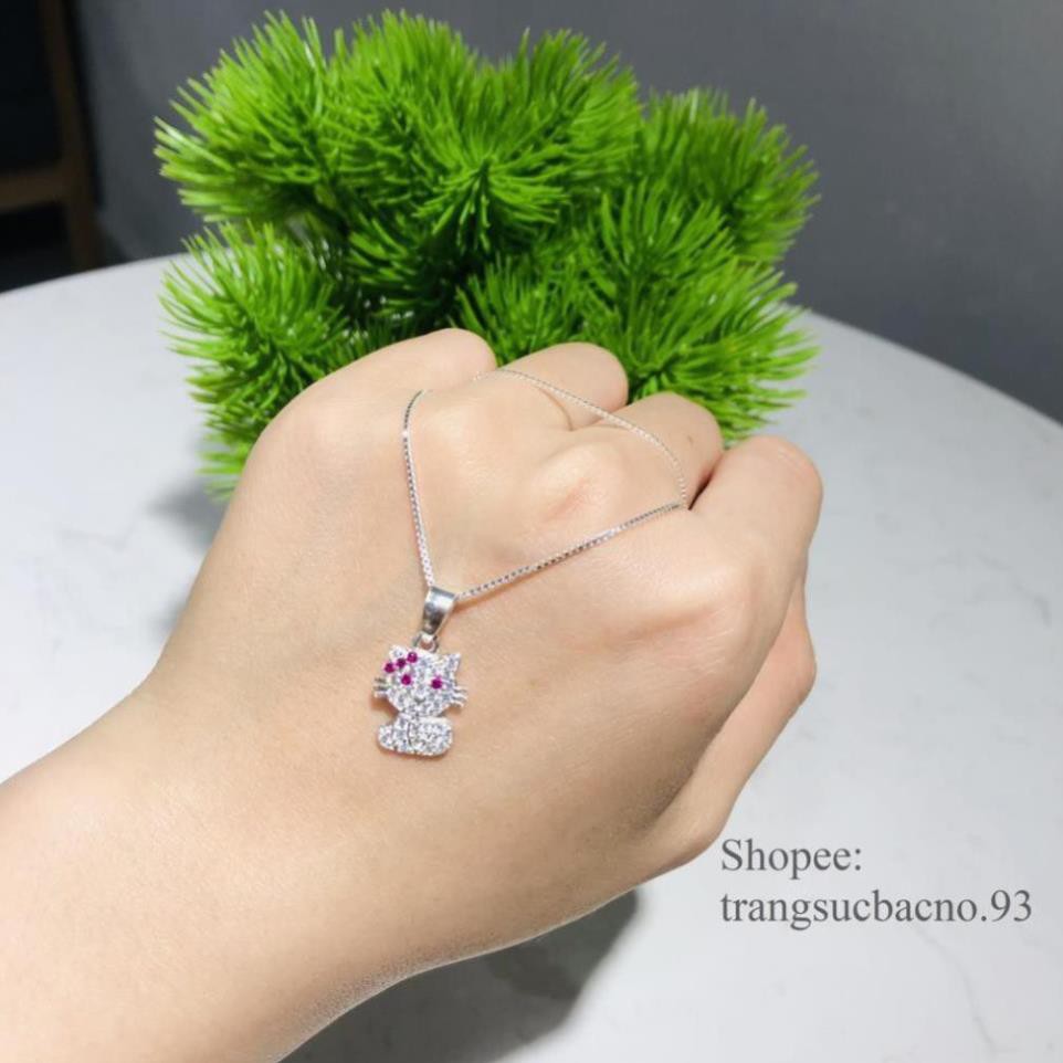 (BẠC CHUẨN) DÂY CHUYỀN BẠC TA MẶT HELLO KITTY CHO BÉ GÁI VÒNG CỔ XINH TRẺ EM TRANG SỨC NO.93