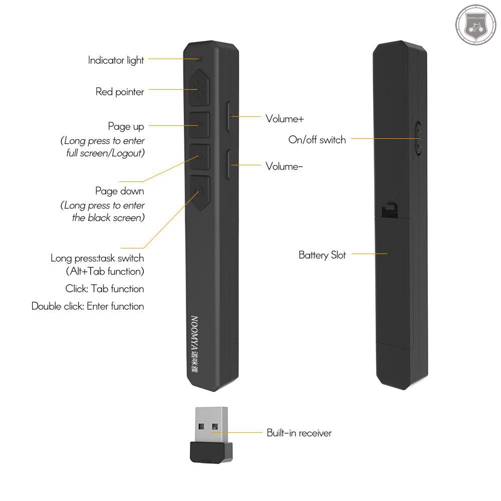 Bút Thuyết Trình Không Dây Noomya M100 Điều Khiển Từ Xa Cổng USB 2.4ghz 50m Dành Cho Hệ Điều Hành Windows MAC | BigBuy360 - bigbuy360.vn