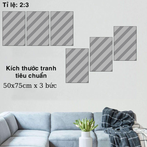 Hot Tranh Bộ 3 treo cầu thang , tranh tráng gương, Treo phòng khách ,phòng làm việc, decor trang trí T125
