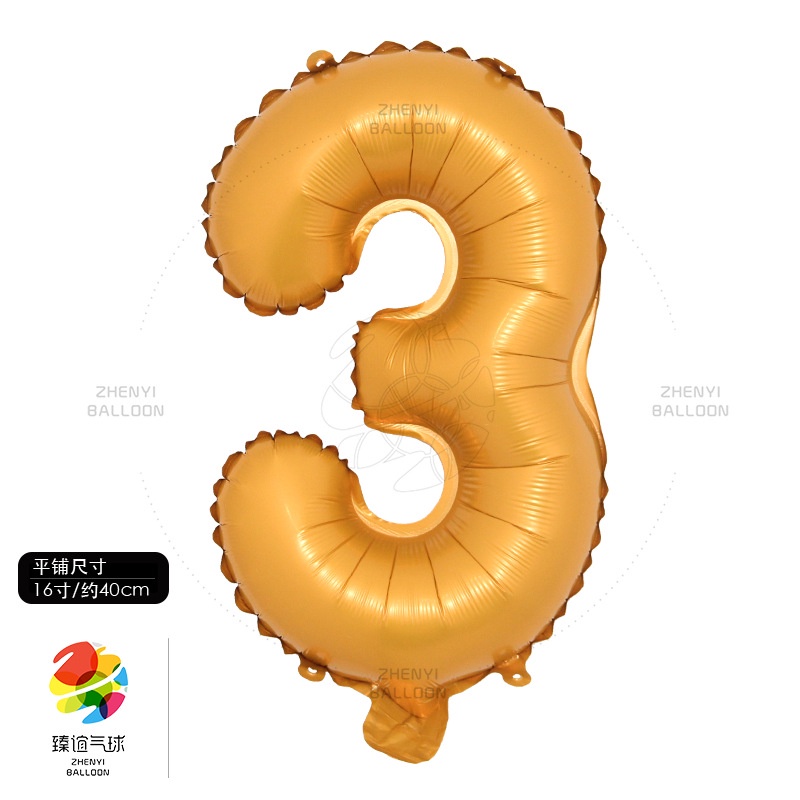 Bong Bóng Hình Chữ Số 16 inch  Trang Trí Tiệc Sinh Nhật Cho Trẻ Em