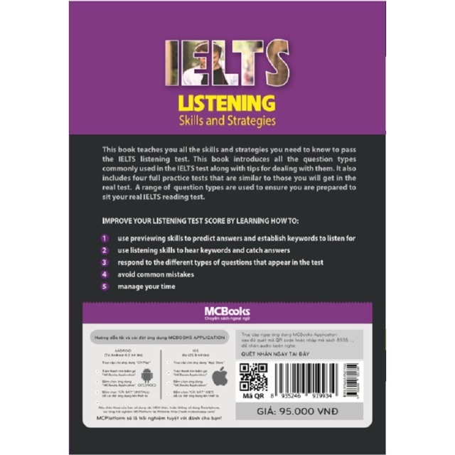 [MÃ giảm 40K]Sách - IELTS Listening: Skills and Strategies(Trọn Bộ Bí Kíp Tự Học IELTS 9.0) - MC-TA-95k-8935246919934