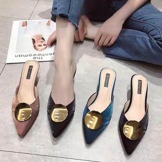 Sục cao gót lụa satin bóng hàng quảng châu