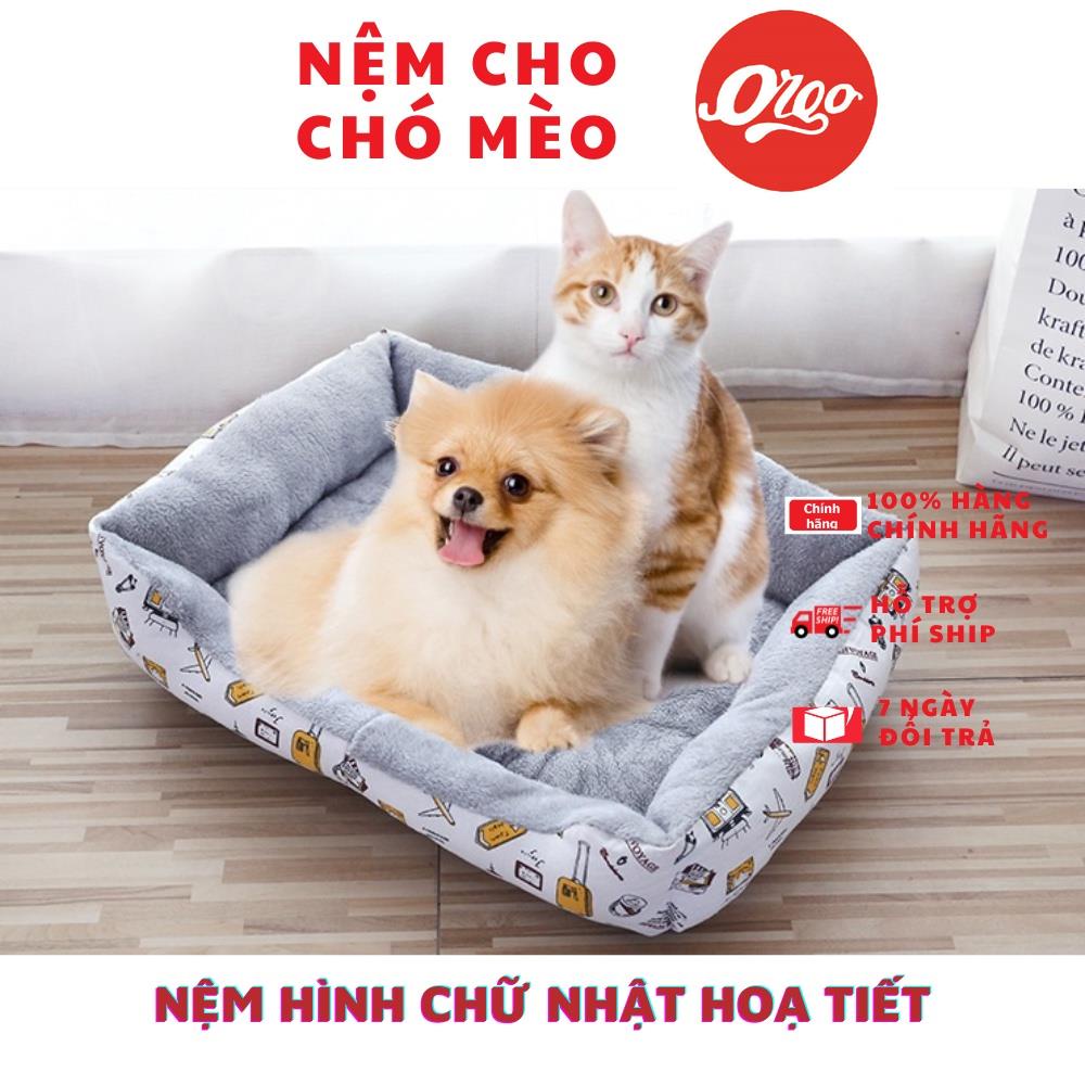 Orgo- Đệm nệm cho chó mèo Nệm chữ nhật hoạ tiết.