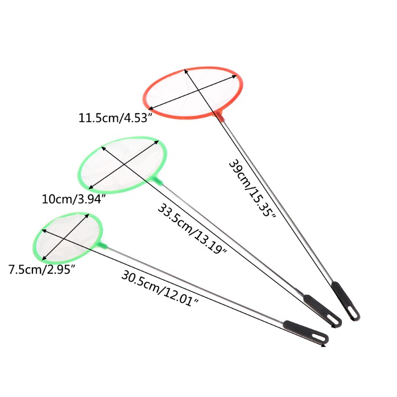 Vợt bắt tôm/ cá hình tròn với khung bằng nhựa mảnh tiện dụng cho bể cá cảnh