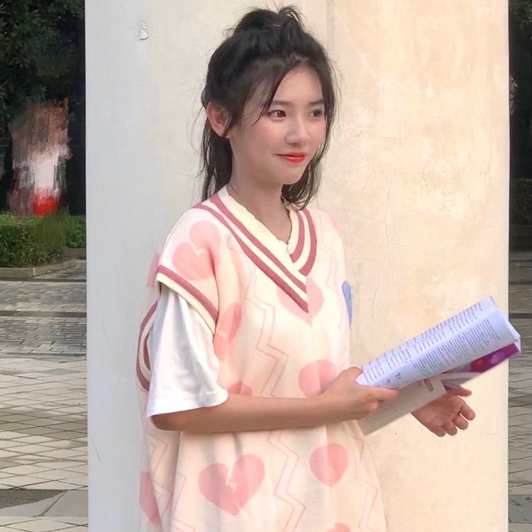Áo khoác len không tay dáng rộng in họa tiết thời trang cho nữ | BigBuy360 - bigbuy360.vn
