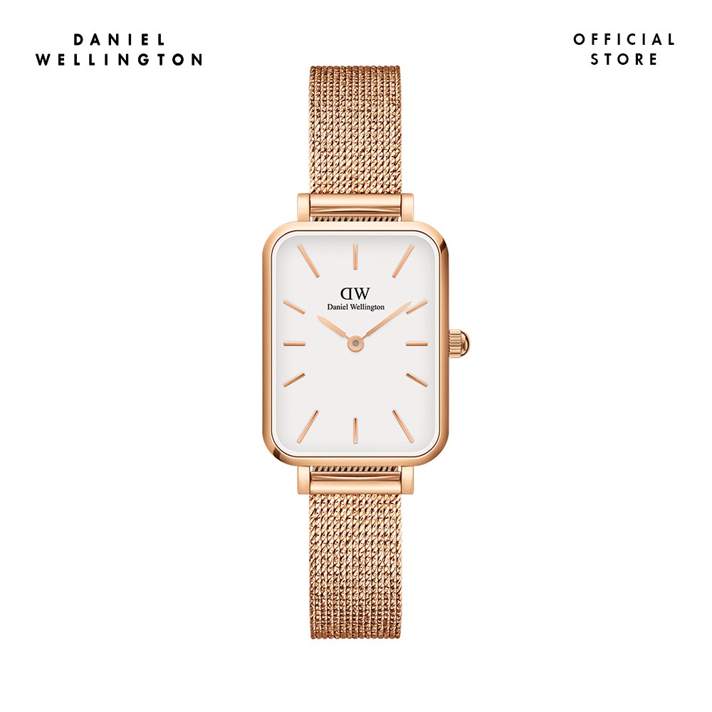 [Mã FARSBR1M giảm 150K đơn 1 triệu] Đồng hồ Nữ Daniel Wellington dây lưới - Quadro Pressed Melrose 20x26mm DW00100431