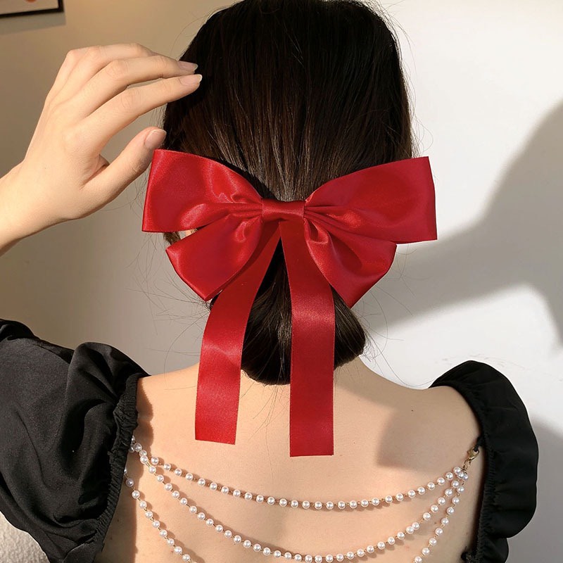 Kẹp bấm tóc hình nơ ruy băng dài lolita xinh xắn dễ thương