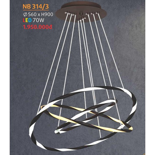 Đèn thả trần -treo tường trang trí kiểu hiện đại VKT-NB-314/3 ( Tặng kèm bóng đèn chuyên dụng )