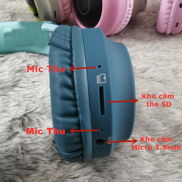 Tai Nghe Mèo Bluetooth, Headphone Tai Mèo Dễ Thương Có Mic,Âm Bass Mạnh Mẽ, Pin Khủng 400mAh BH 12 Tháng CaseAlpha