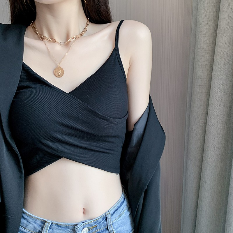 Áo Hai Dây Trơn Màu Xinh Xắn Kiểu Pháp Dành Cho Nữ | BigBuy360 - bigbuy360.vn