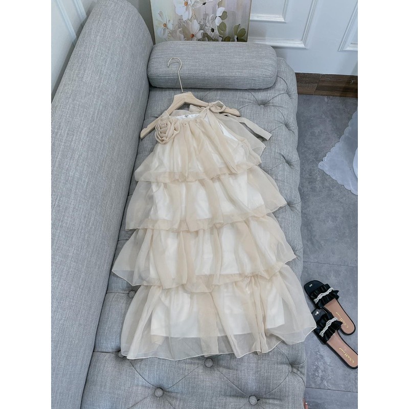 [ Siêu Hot ] Váy Yếm Be Maxi Cổ Hoa, Đầm Thiết Kế Tầng Siêu Xinh Có Ảnh Thật Kèm Video | BigBuy360 - bigbuy360.vn
