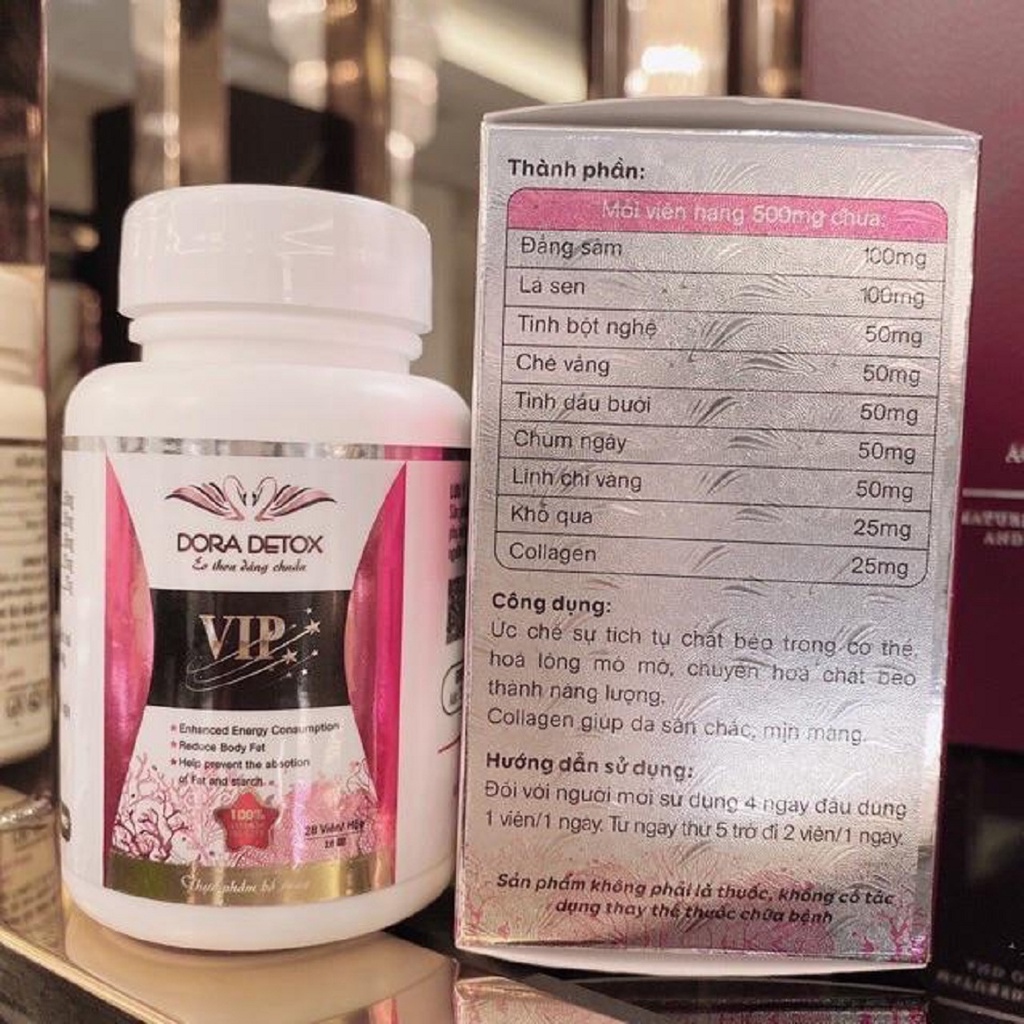 GIẢM CÂN DORA DETOX VIP HỘP 28v