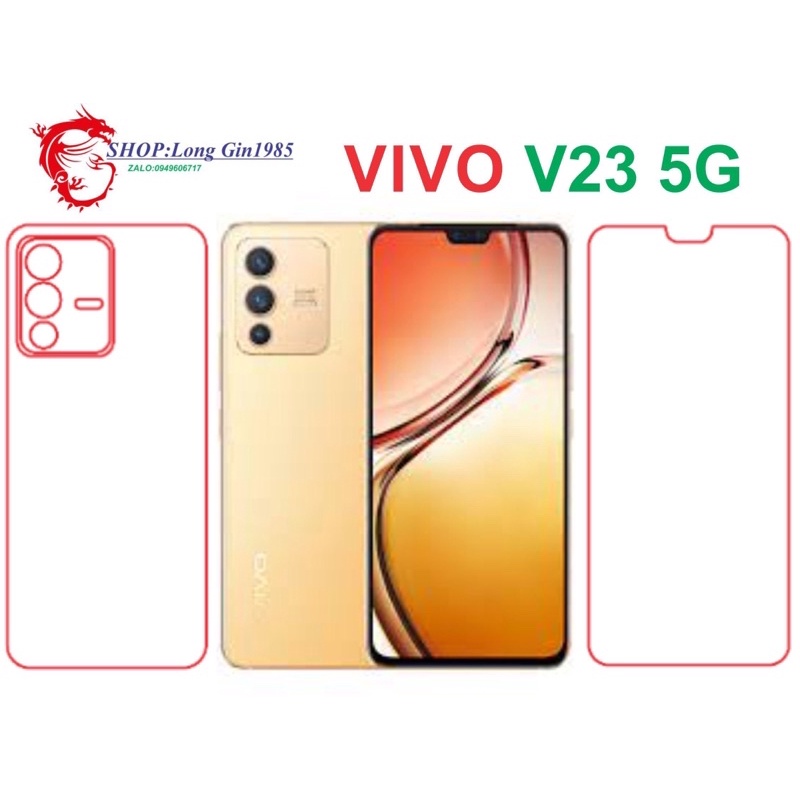 Vivo V23 5G miếng dán trong Ppf mặt sau và mặt trước chống va đập chống trầy xước tốt