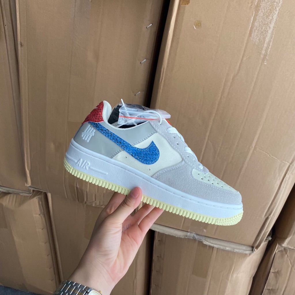 Giày thể thao sneaker Air Force 1 trắng vảy rắn ,Giày nike af1 vêt xanh nam nữ full box bill