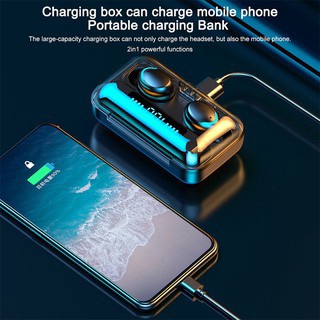 Tai nghe bluetooth v5.0 true wireless stereo f9-5 công nghệ hifi âm bass mạnh mẽ, tích hợp pin dự phòng