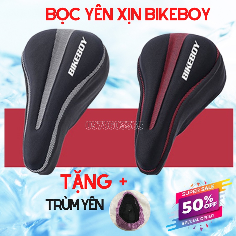 Bọc Yên Xe Đạp Thể Thao, Yên Xe Đạp Êm Boc Yen Xe Dap Bọc Yên Xịn Silicol Gel Êm Mông bikeboy (TẶNG KÈM VỎ BỌC YÊN)