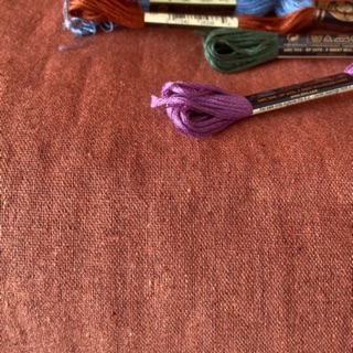 Vải linen màu cam đất