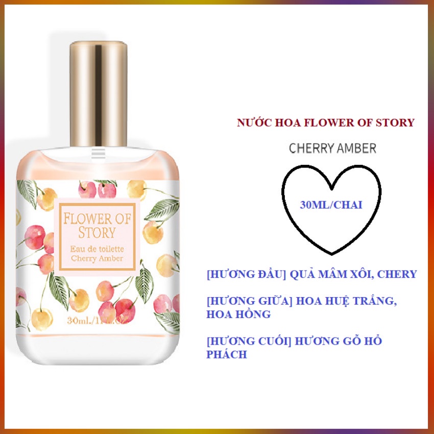 Nước Hoa Xịt thơm Flower ofstory hương Cherry Amber 30ml/chai