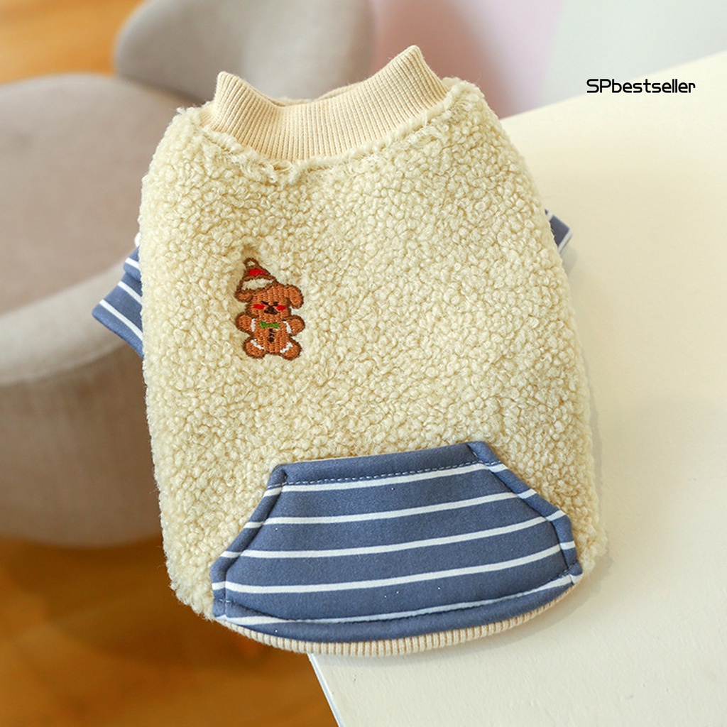 Áo sweater cổ tròn dày dặn chống gió mùa đông cho thú cưng