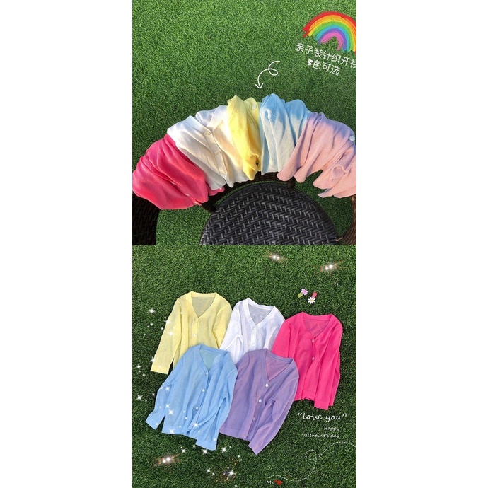 [Babycat] Áo Khoác Cardigan Dệt Kim Mỏng Chống Nắng Phong Cách Nhật Hàn Thời Trang Mùa Hè Cho Bé Gái Trung Niên