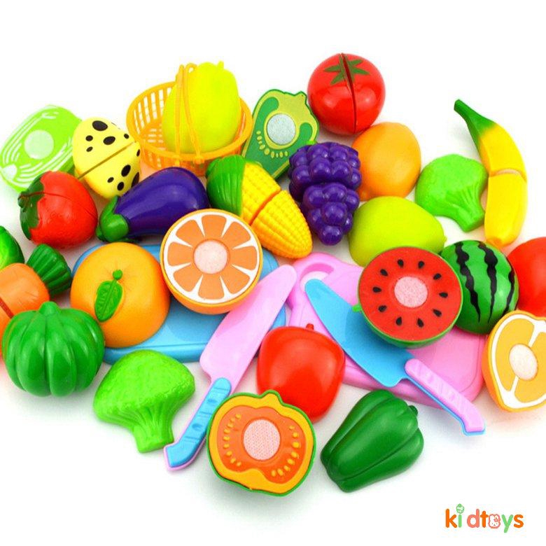 Bộ 4 món đồ chơi cắt rau củ trái cây có thể sử dụng nhiều lần cho bé
