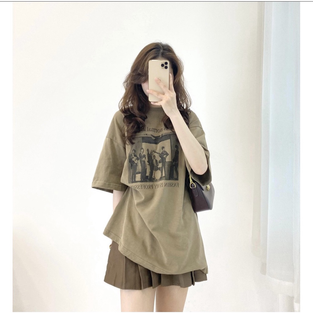 Áo Phông Tay Lỡ Unisex Nữ Nam Áo Thun HANOVA chất liệu cotton mát mẻ form rộng  giấu quần in hình ban nhạc