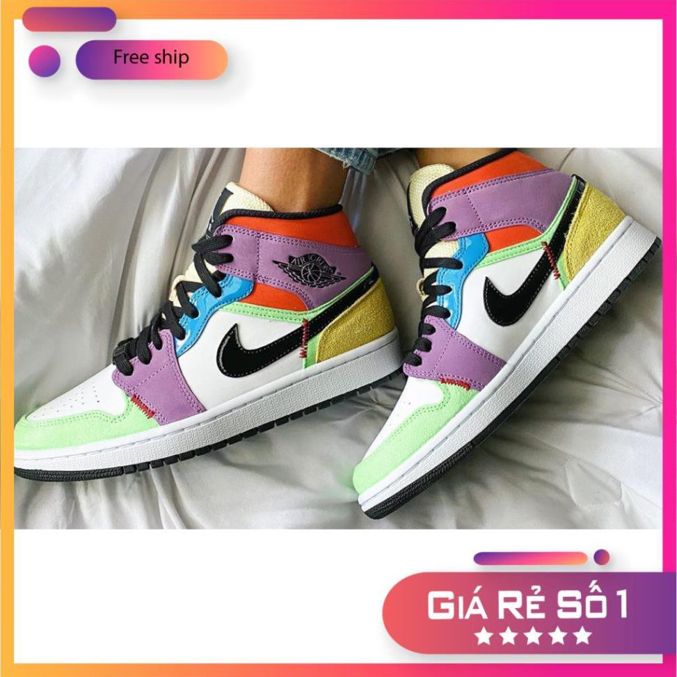 [FREESHIP EXTRA] [SALE + FREESHIP] Giày Sneaker Nike Air Jordan 1 Mid SE "Multicolor'' hàng siêu đẹp