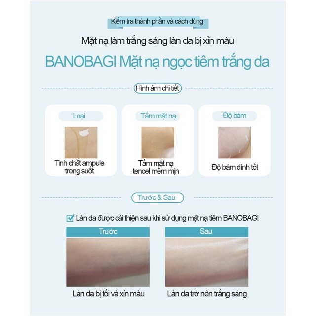 MẶT NẠ BANOBAGI WHITE JADE INJECTION MASK 30ML