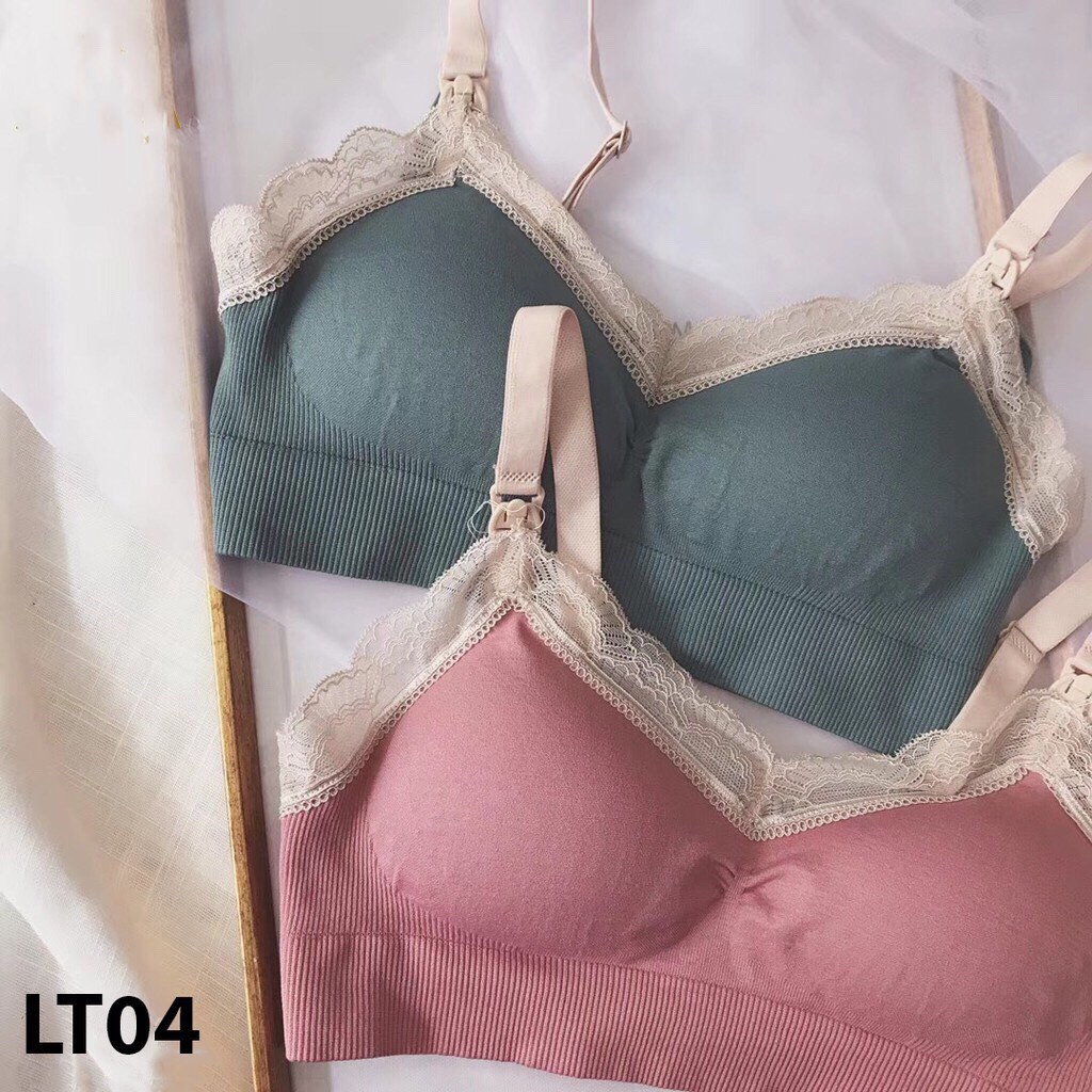 Áo Lót Bầu Cho Con Bú Chống Chảy Sệ Pha Ren ( mặc bầu và sau sinh)