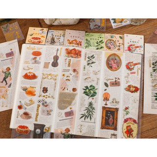 Tấm sticker vintage nhiều mẫu (Hàng có sẵn)