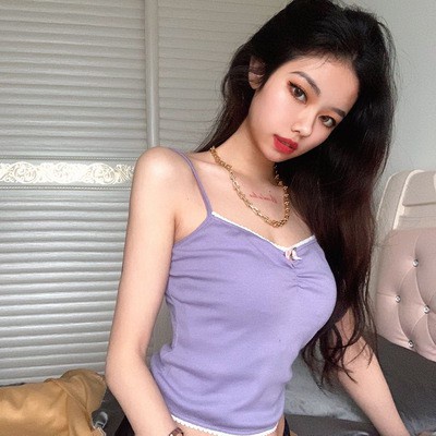 Europe and the United States 2020 summer hot product folds beauty sling crop top vest small vest Amazon foreign trade w