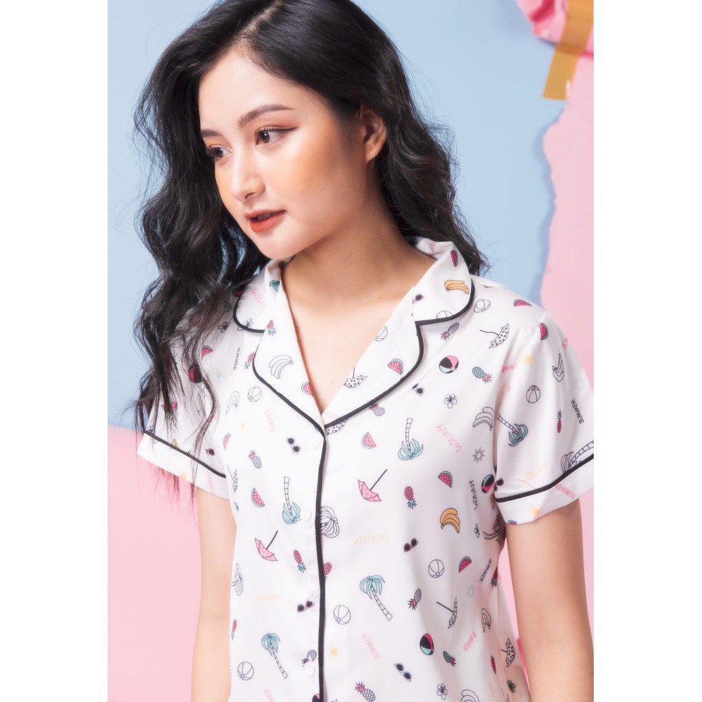 [CHÍNH HÃNG] - Bộ đồ Pijama lụa WINNY Younger họa tiết nhiệt đới  siêu trẻ trung, năng động CASA20600111 mẫu hè 2021 | BigBuy360 - bigbuy360.vn