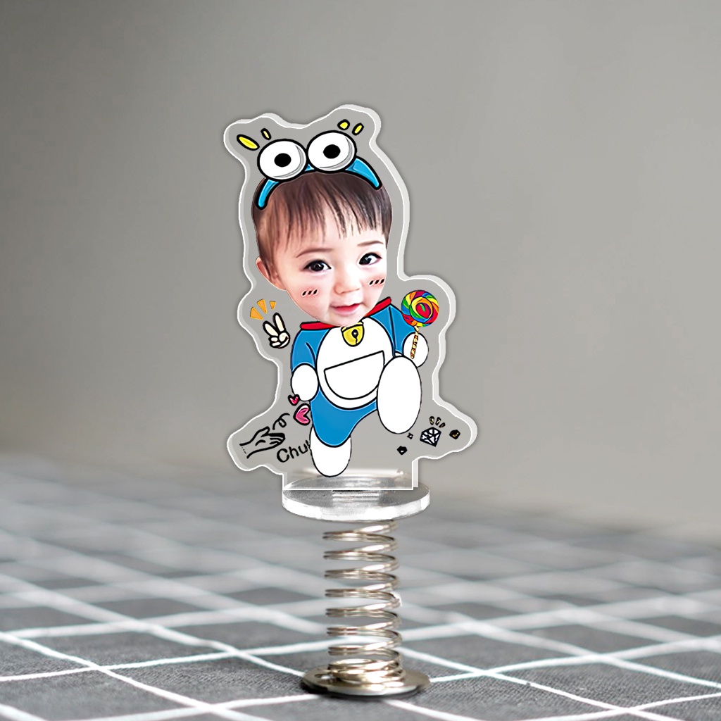 Standee lò xo lắc lư đáng yêu trong suốt đế dính trang trí in theo yêu cầu chibi