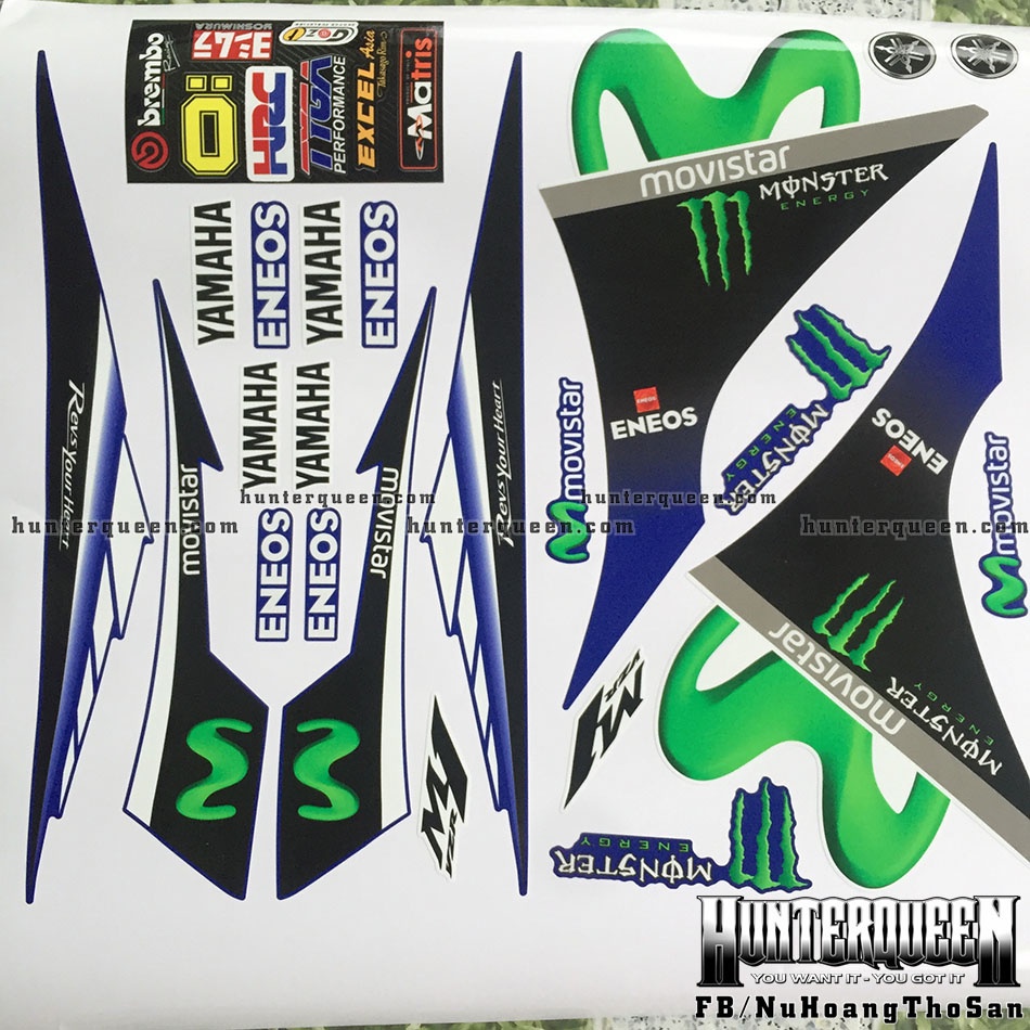 Tem rời Exciter 2011 - Tem Movistar trắng xanh - Tùy chỉnh theo yêu cầu - Tem chế Exciter 135 chất lượng cao