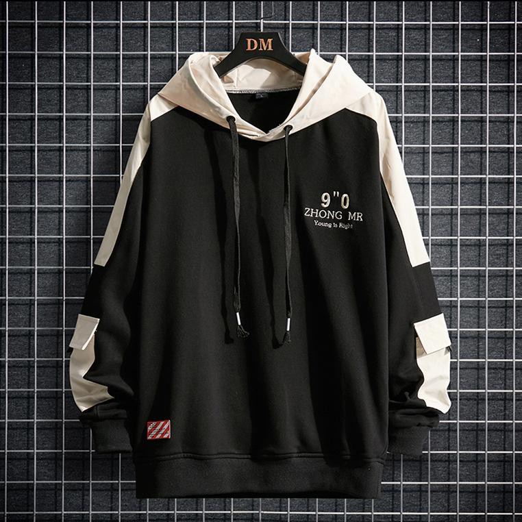 ÁO HOODIE NÓN NAM MÀU ĐEN CHẤT VẢI NỈ Túi Hộp