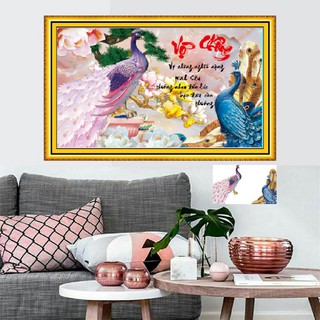 Tranh thêu chữ thập Vợ Chồng LV3395 (63x43) TỰ THÊU