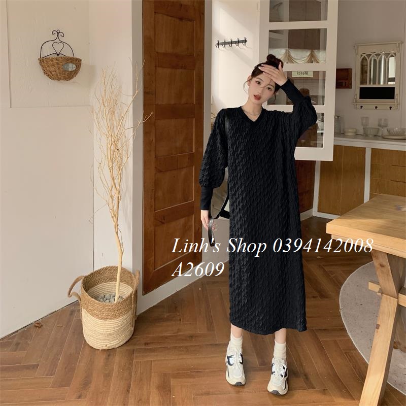 Váy len Suông Dài Tay Mùa Đông A2609