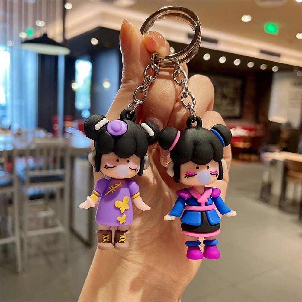 Móc Khóa Cao Su Hình Búp Bê Hoạt Hình Đáng Yêu