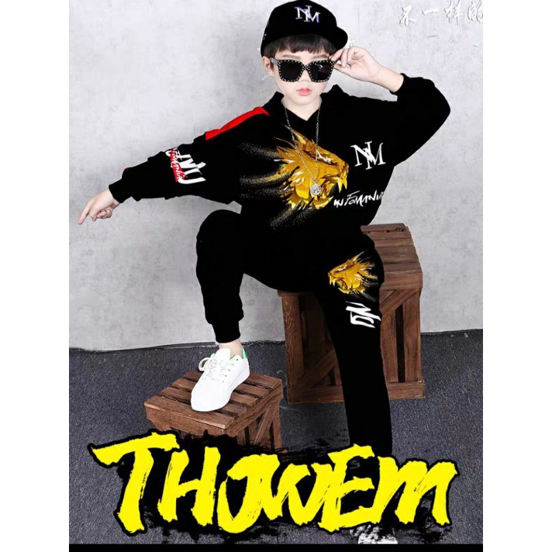 siêu phẩm đại cồ( 23-45 kg) hot boy hip hop cho bé trai đầu sư tử 🦁🦁🦁