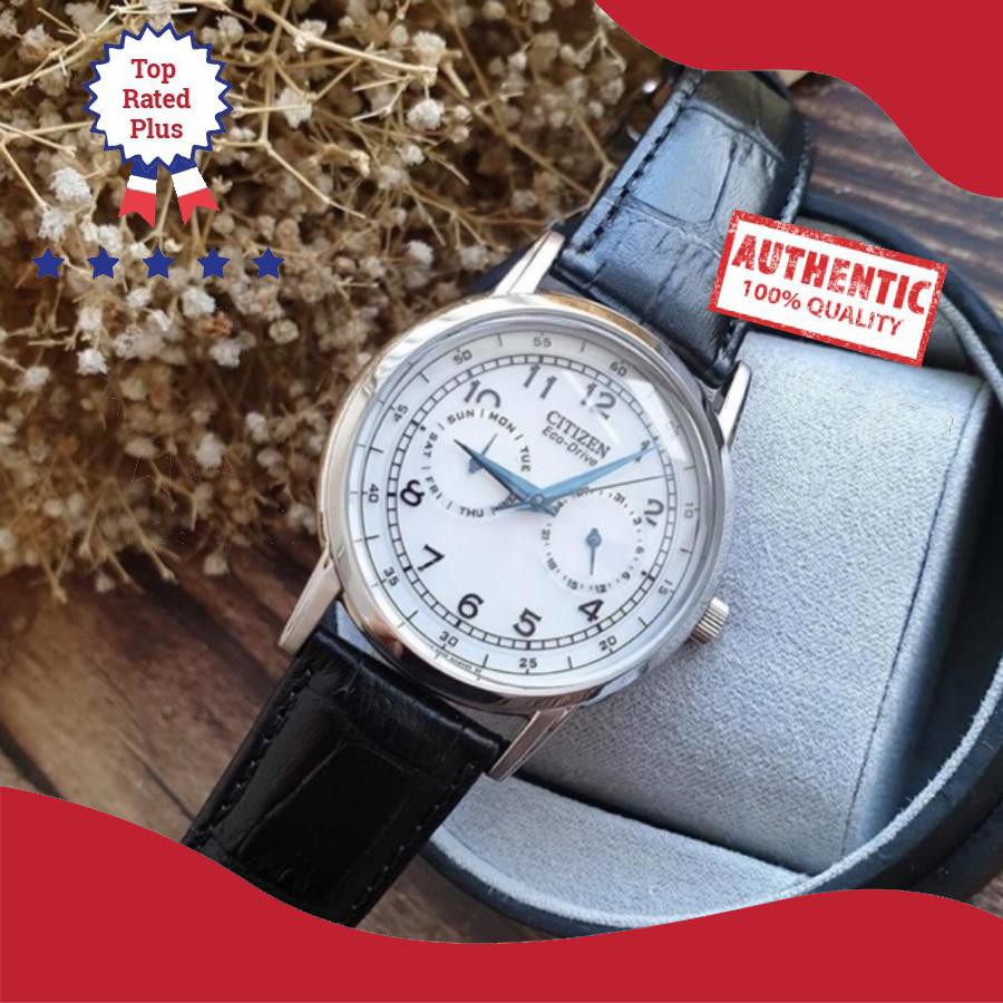 Đồng hồ nam dây da Citien AO9000-06B eco-drive - kính khoáng - size 42mm chính hãng