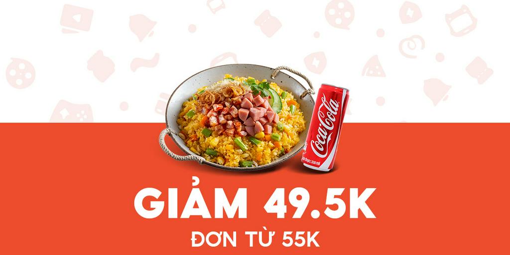 - Cơm Rang Quốc Dân - Giảm 49.5K cho Combo Cơm Rang Đặc Biệt + Coca