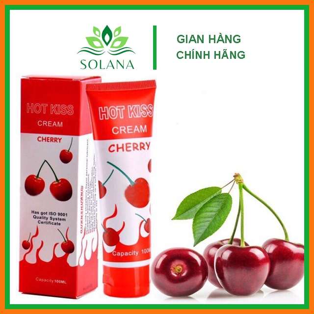 Gel bôi trơn vùng kín Hot Kiss Hương Cherry 100ml cam kết hàng chính hãng SOLANA