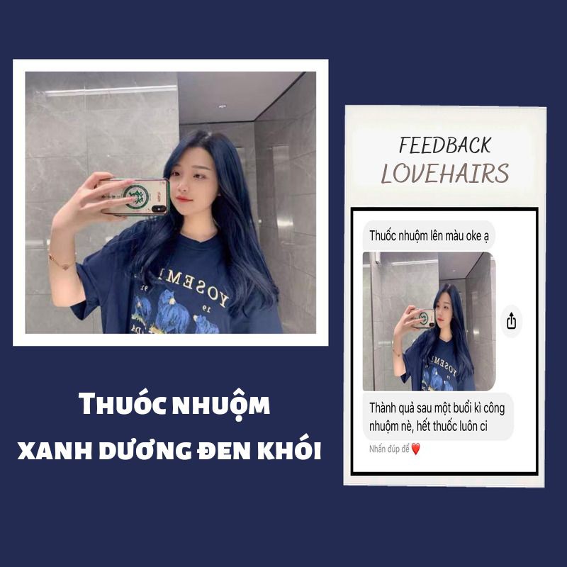 Thuốc Nhuộm Tóc Xanh Dương Đen Khói -  (KHÔNG TẨY)- XDK - Love Hairs