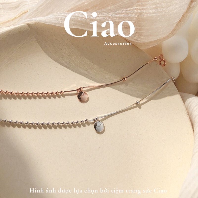 [TRENDY] Vòng tay/ Lắc tay nữ mạ bạc S925 may mắn thiết kế đơn giản Lucky Ciao