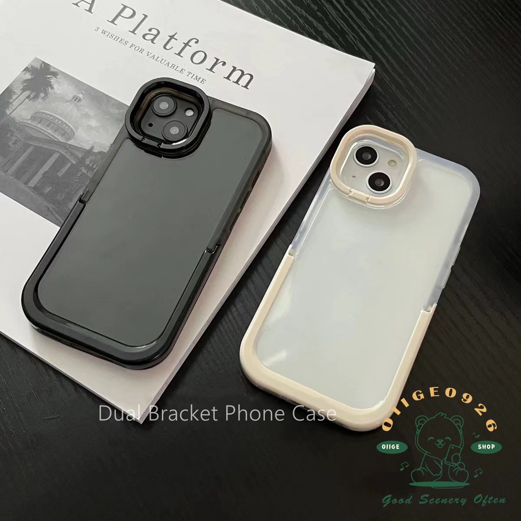 Ốp Điện Thoại TPU Có Giá Đỡ Ẩn Phong Cách Đơn Giản Cho Iphone 13 12 / 11 Pro Max