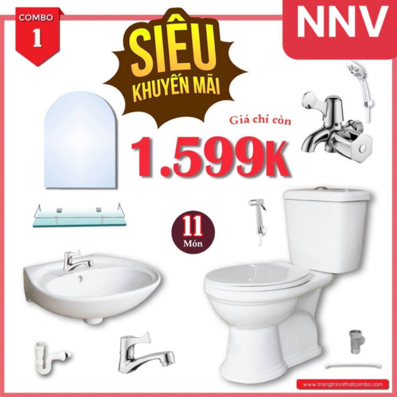 ✅GIÁ SỐC✅Combo thiết bị vệ Sinh phòng tắm giá rẻ