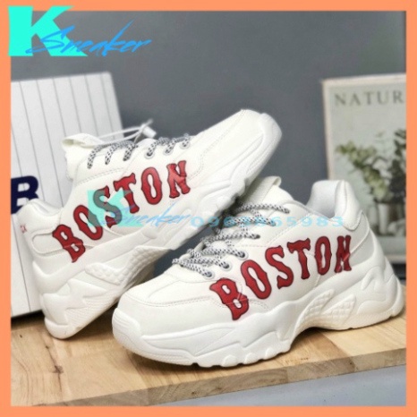 Giày Sneaker MLB NY Đen Đế Nâu, Giày Thể Thao NY Đen Tăng Chiều Cao full box bill