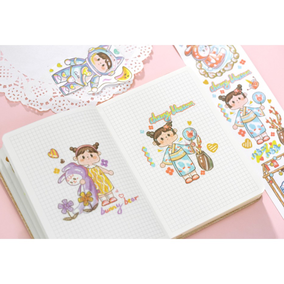 Washi Sticker Điềm Nhân Nhi trang trí tranh vẽ, số tay, bulletjournal