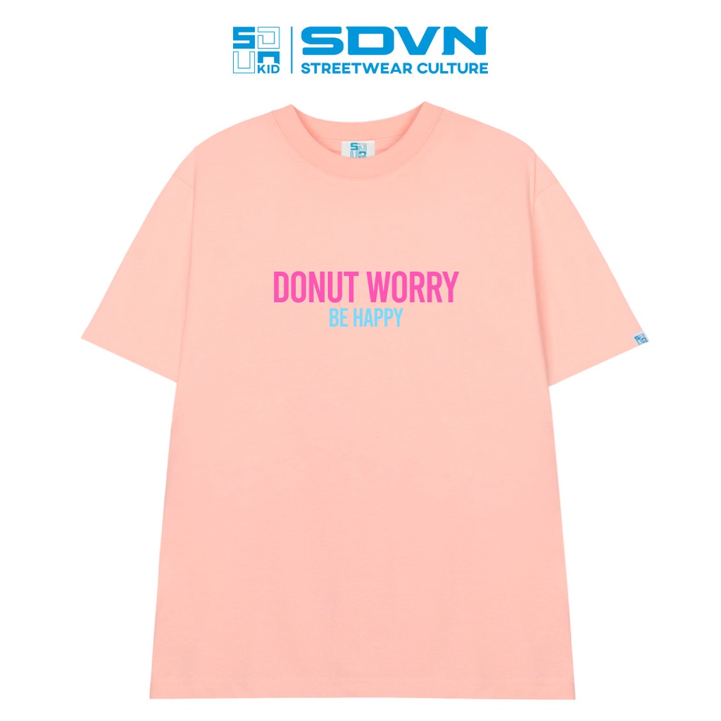 Áo Thun Trẻ Em - Cotton 100% Unisex form rộng Local Brand SDVN DONUT WORRY