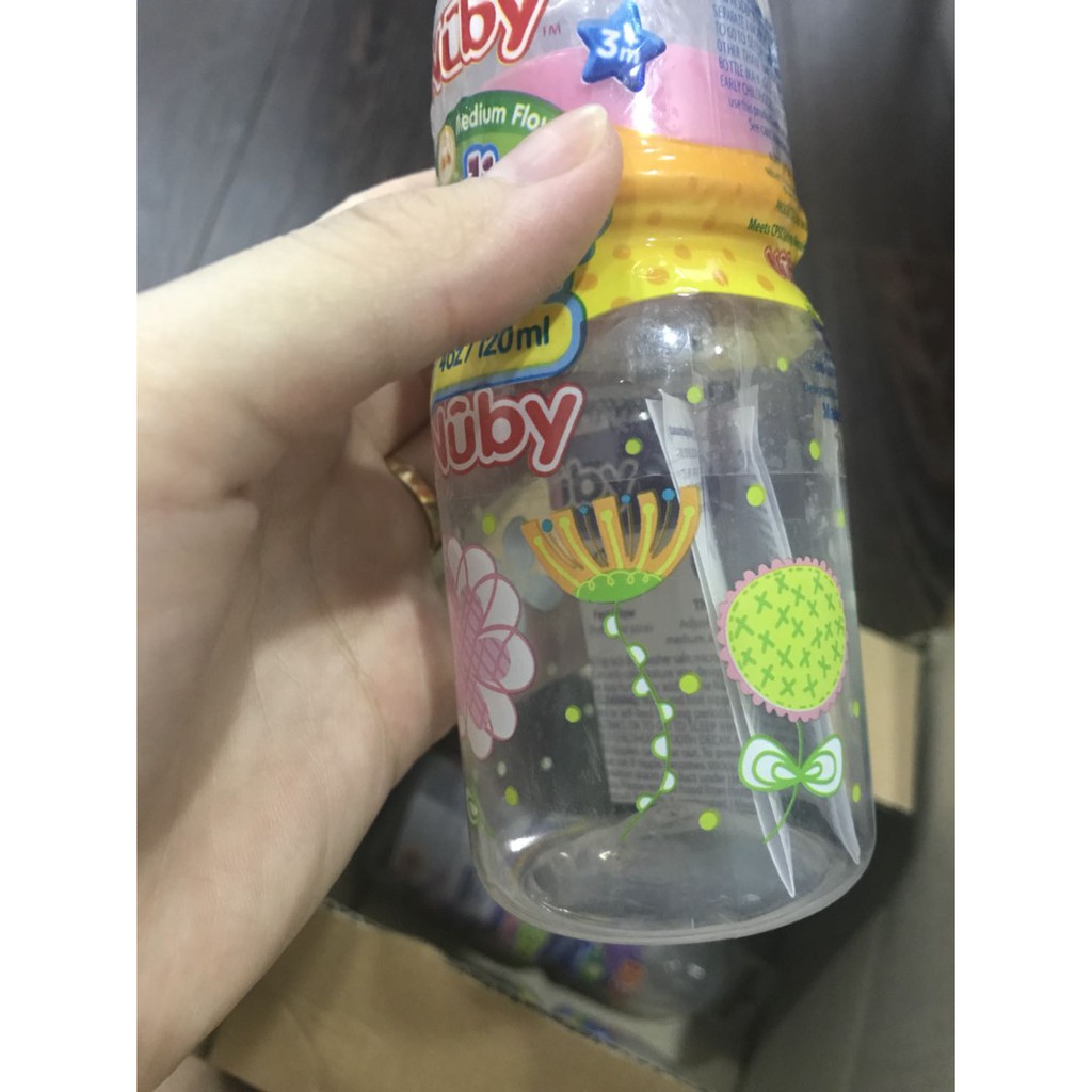 Bình sữa chống sặc cho bé cổ hẹp Nuby dung tích 120ml/240ml